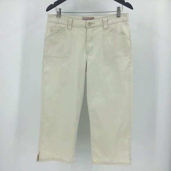 Y2 blu authentic Cream Ribbed Capri Pants, 11 - Picture 3 of 16